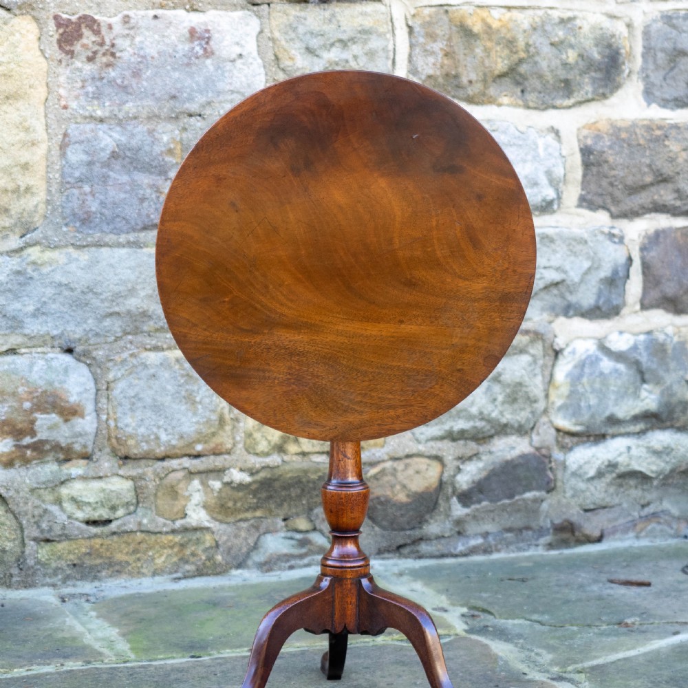 George III Mahogany Small Side or Wine Flip-Top Tripod Table View IX