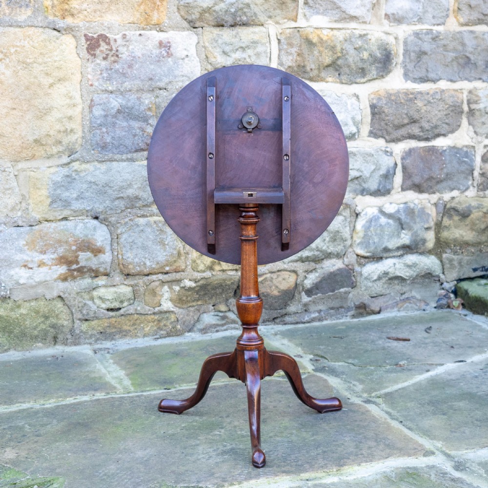 George III Mahogany Small Side or Wine Flip-Top Tripod Table View X
