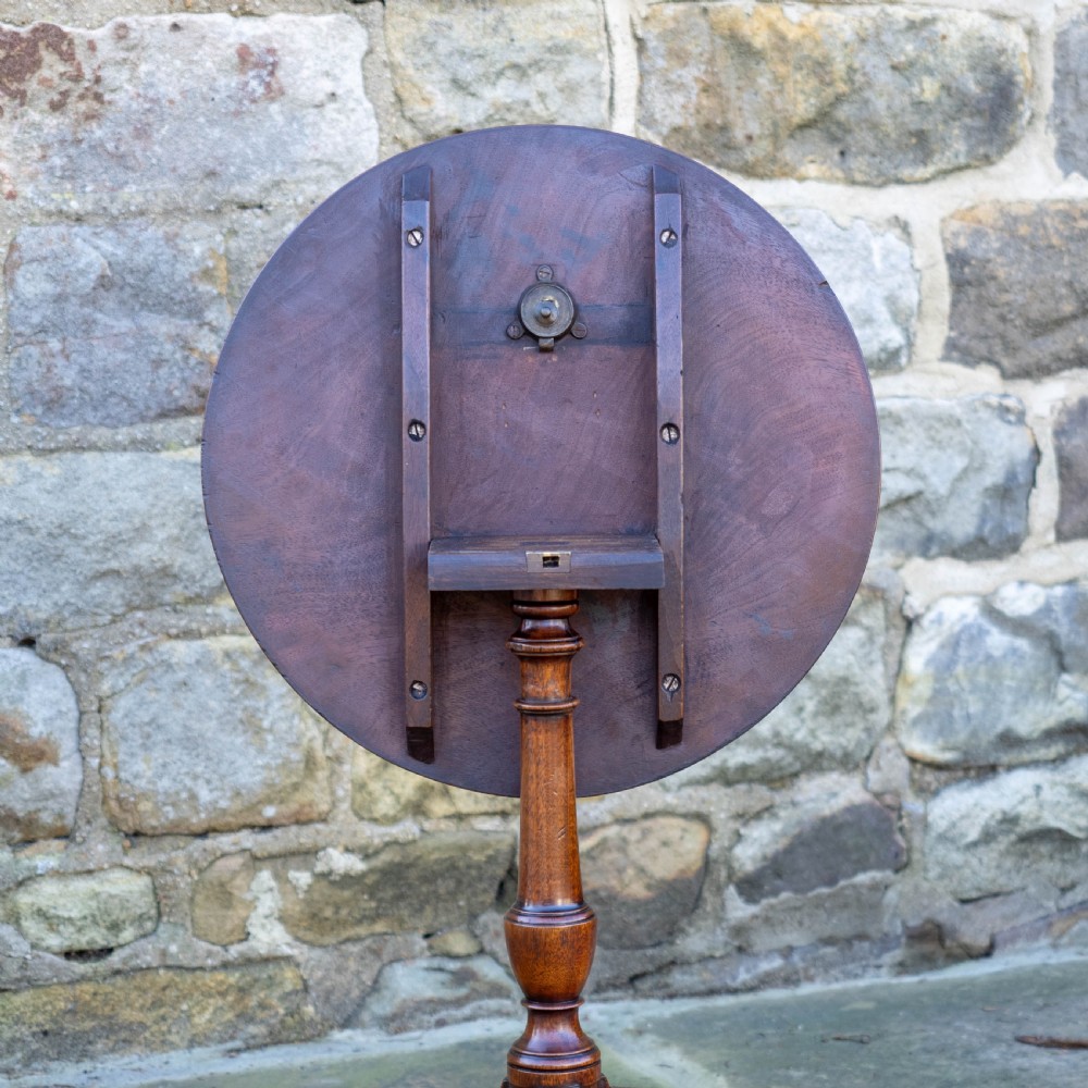 George III Mahogany Small Side or Wine Flip-Top Tripod Table View XI