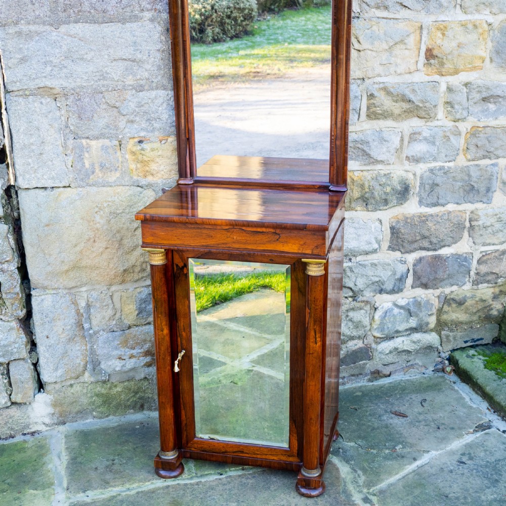 Regency Rosewood Pier Glass Mirror & Cabinet (George IV / III / Georgian) View X