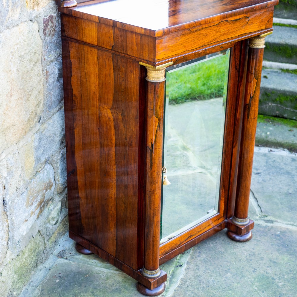 Regency Rosewood Pier Glass Mirror & Cabinet (George IV / III / Georgian) View XII