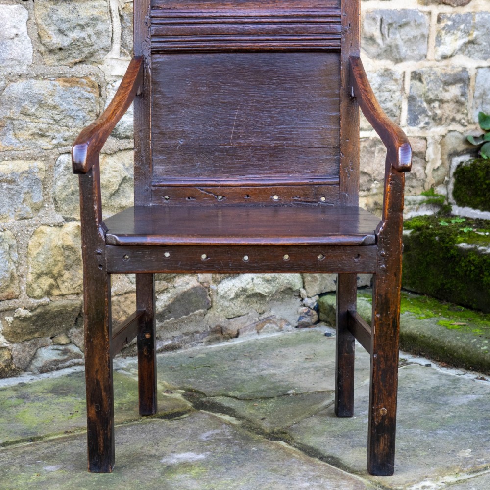 C17th English Oak Wainscott Armchair (Jacobean / Carolean / Restoration) View V