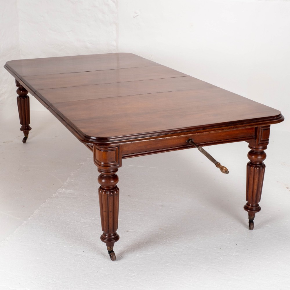 Victorian Mahogany 8ft Wind Out Extending Dining Table