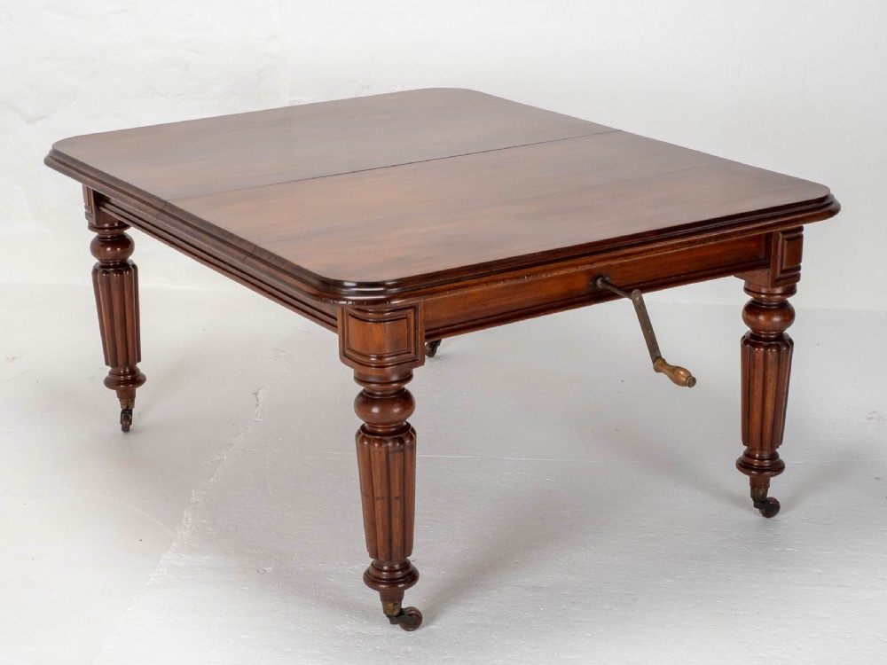 Victorian Mahogany 8ft Wind Out Extending Dining Table View XII