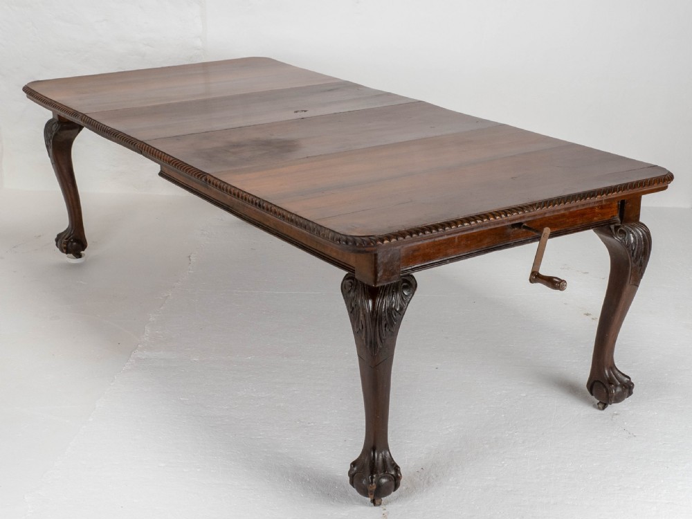 Victorian Chippendale Revival Mahogany 8ft Wind Out Extending Dining Table View III