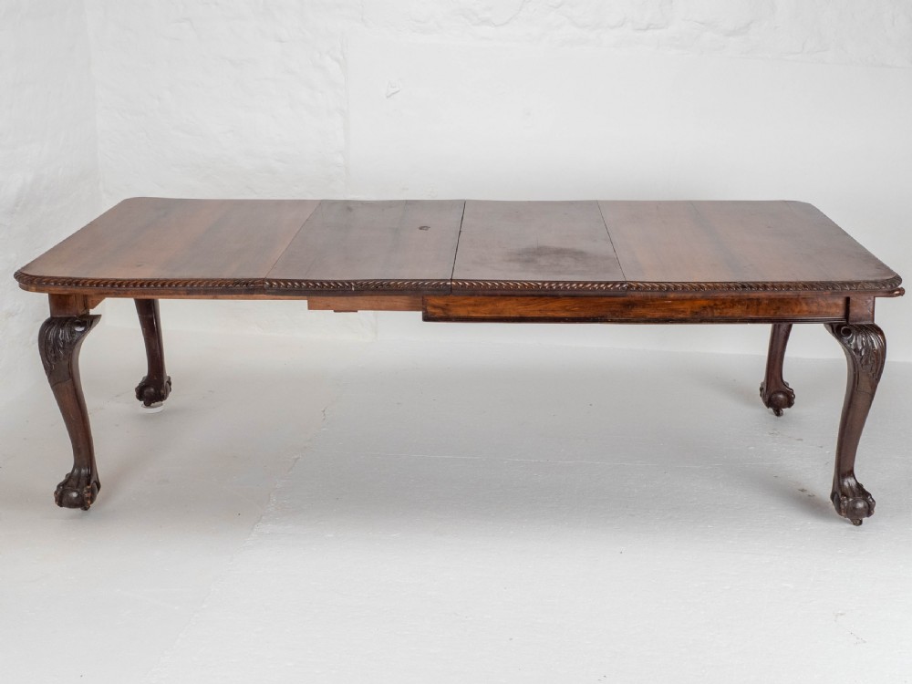 Victorian Chippendale Revival Mahogany 8ft Wind Out Extending Dining Table View IV