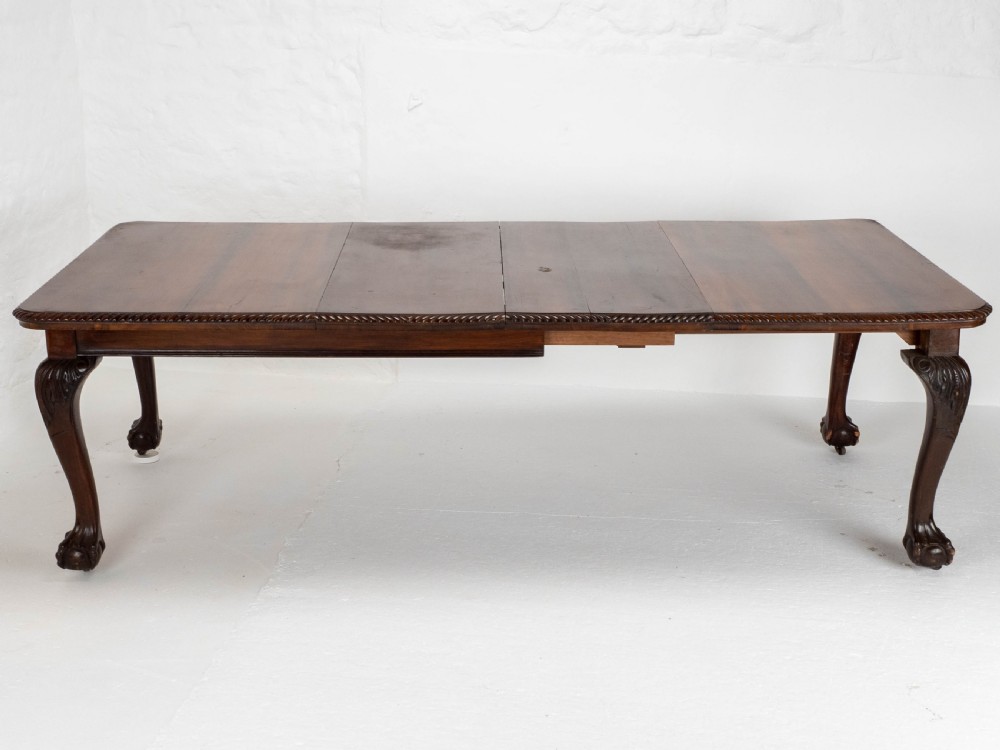 Victorian Chippendale Revival Mahogany 8ft Wind Out Extending Dining Table View V