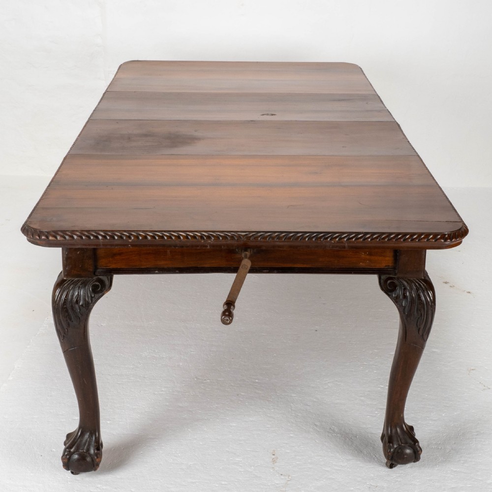 Victorian Chippendale Revival Mahogany 8ft Wind Out Extending Dining Table View VI