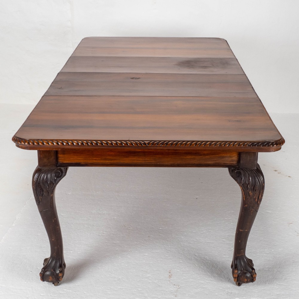 Victorian Chippendale Revival Mahogany 8ft Wind Out Extending Dining Table View VII