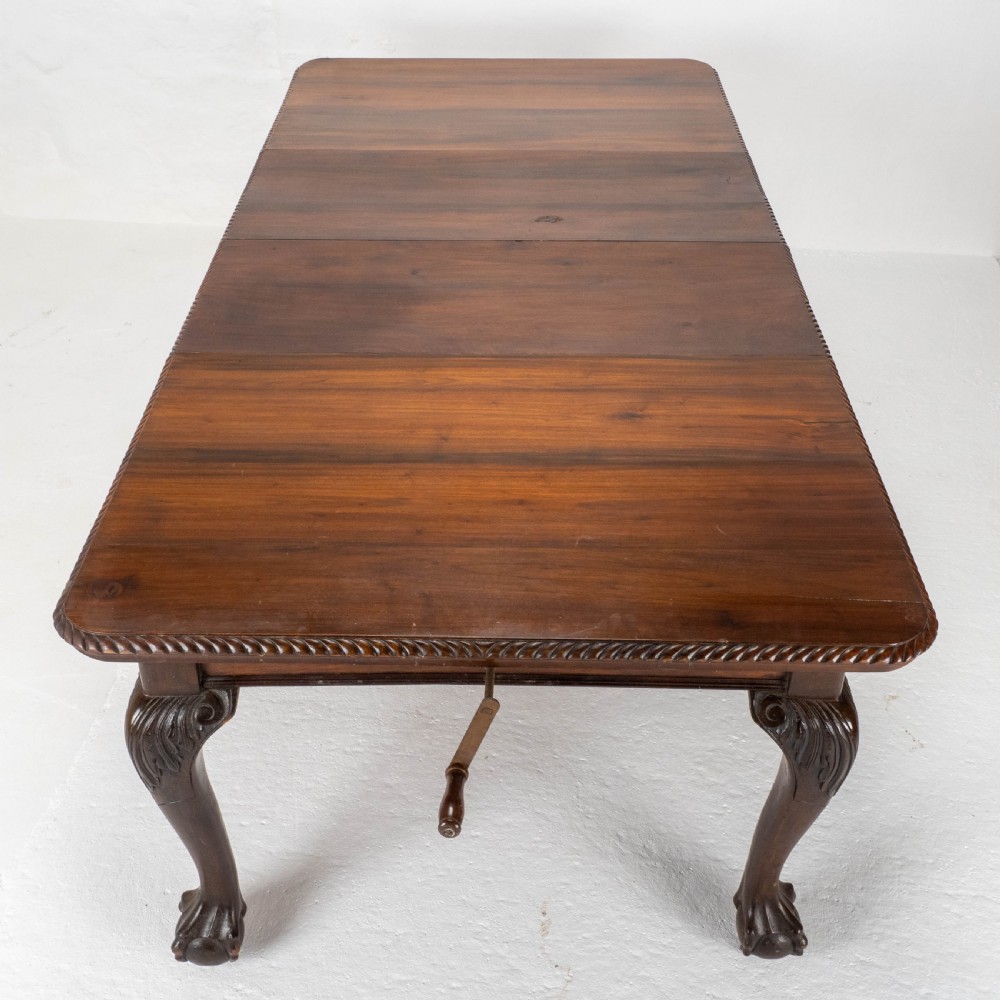 Victorian Chippendale Revival Mahogany 8ft Wind Out Extending Dining Table View VIII