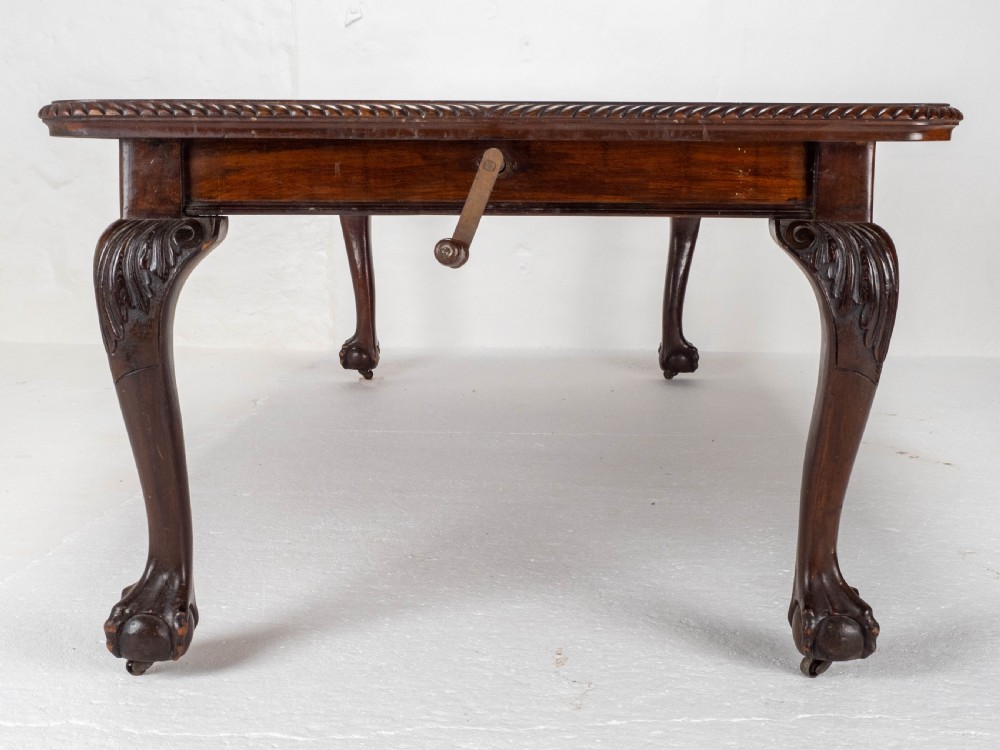 Victorian Chippendale Revival Mahogany 8ft Wind Out Extending Dining Table View IX