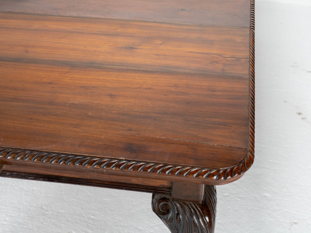 Victorian Chippendale Revival Mahogany 8ft Wind Out Extending Dining Table View XII