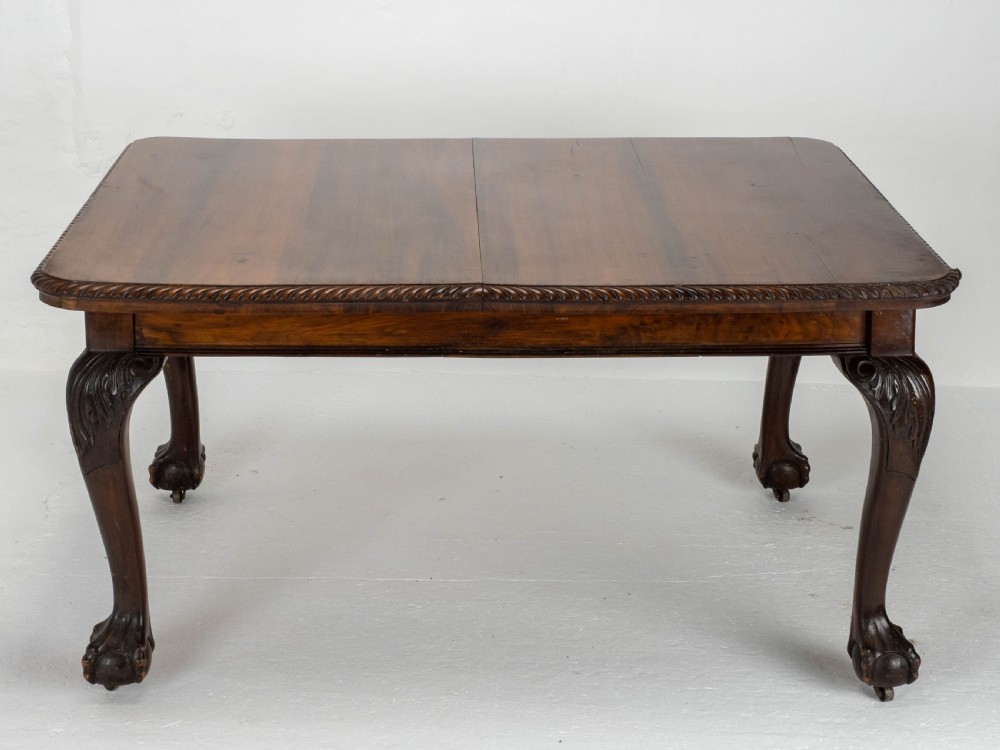 Victorian Chippendale Revival Mahogany 8ft Wind Out Extending Dining Table View XIV