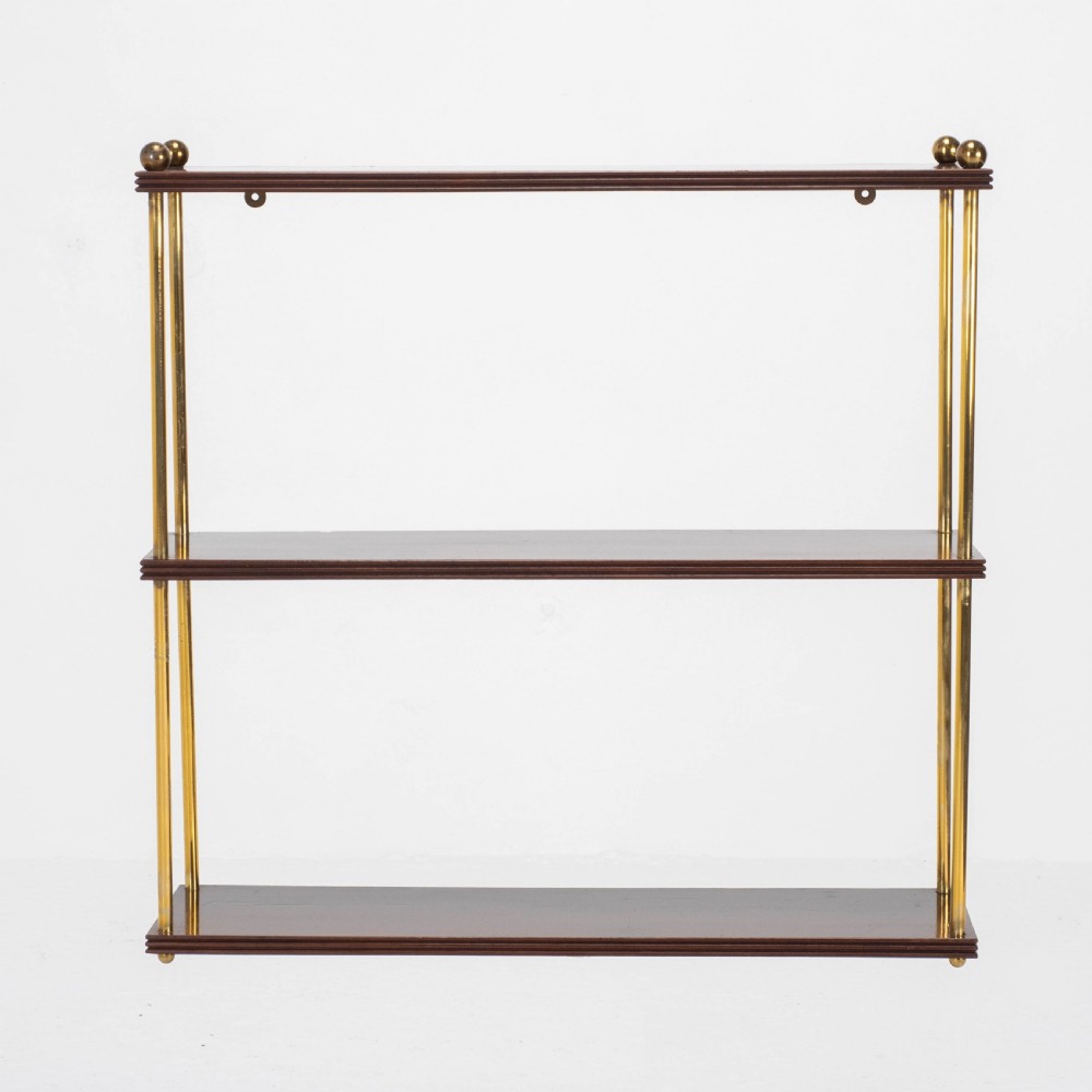 Regency Mahogany & Brass Small Wall Hanging Shelves (Georgian)