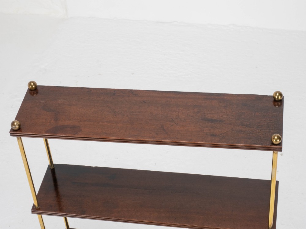 Regency Mahogany & Brass Small Wall Hanging Shelves (Georgian) View X