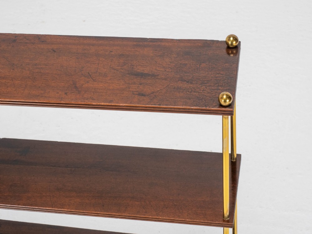 Regency Mahogany & Brass Small Wall Hanging Shelves (Georgian) View XI