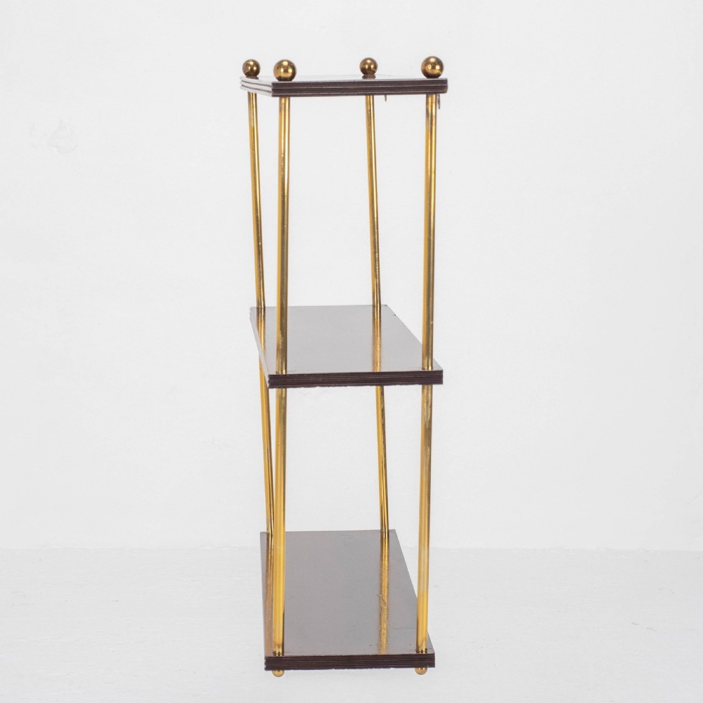 Regency Mahogany & Brass Small Wall Hanging Shelves (Georgian) View XIII