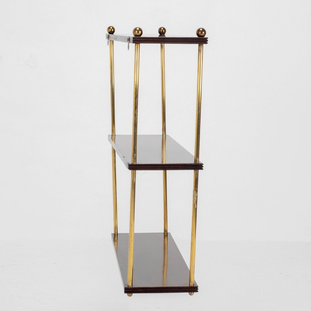 Regency Mahogany & Brass Small Wall Hanging Shelves (Georgian) View XIV