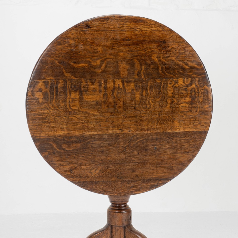 George II Oak Tilt Top Country Tripod Supper Table (Georgian) View IV