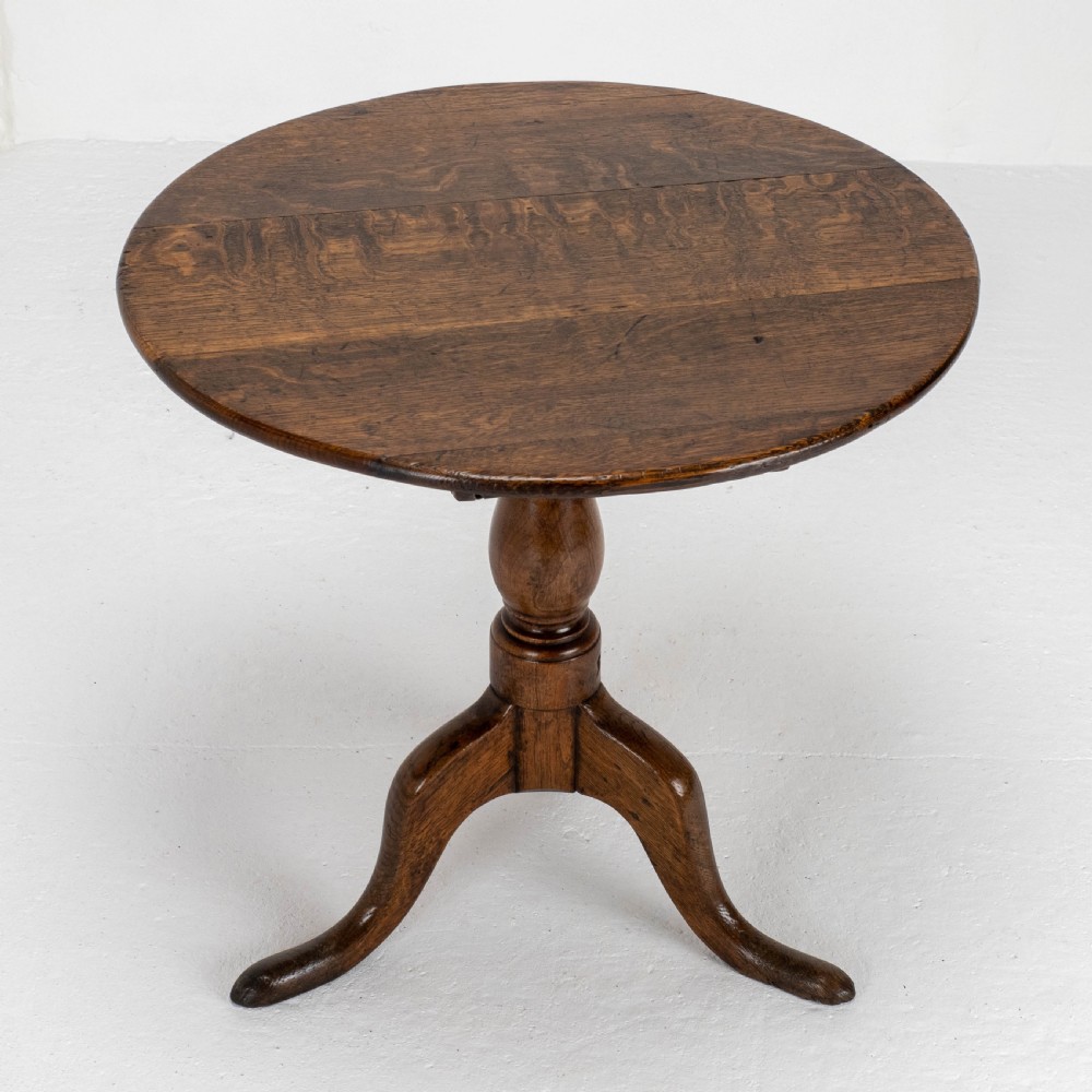 George II Oak Tilt Top Country Tripod Supper Table (Georgian) View VI