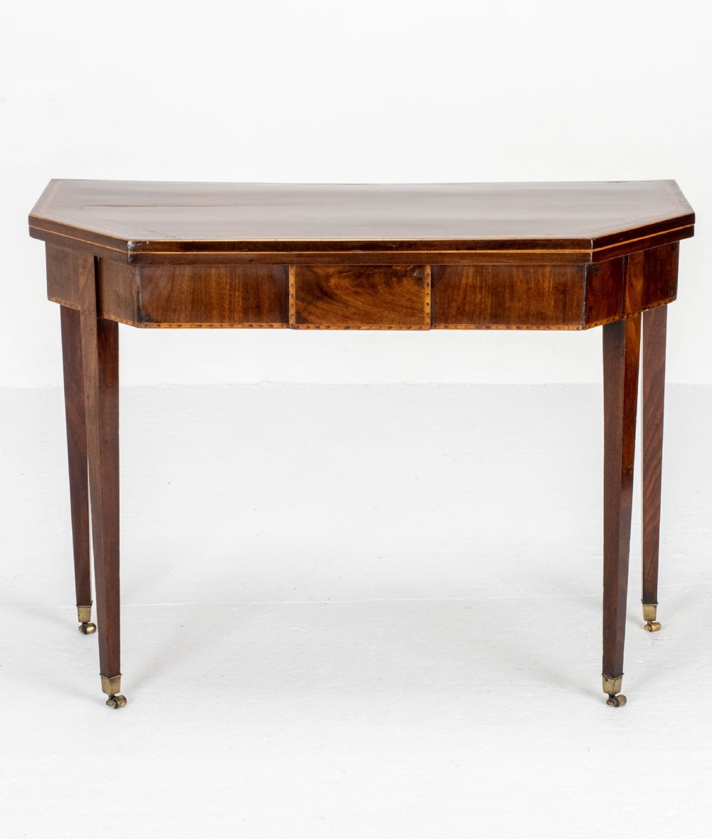 Georgian Mahogany Inlaid Console / Fold Over Card Games Table (George III)