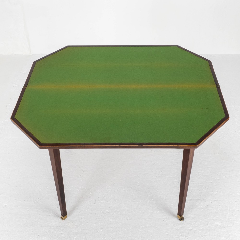 Georgian Mahogany Inlaid Console / Fold Over Card Games Table (George III) View X