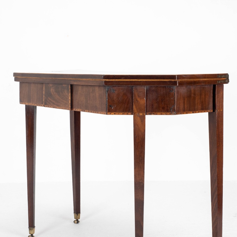 Georgian Mahogany Inlaid Console / Fold Over Card Games Table (George III) View XIV