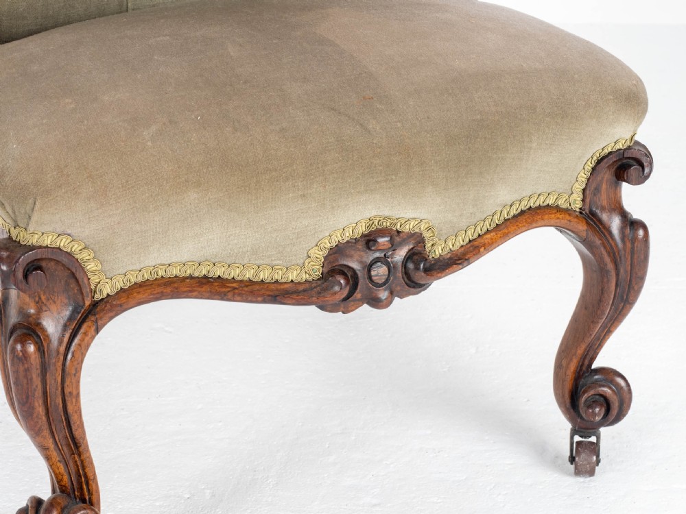 Victorian Rosewood Upholstered Nursing/Bedroom Chair C1860 View IV