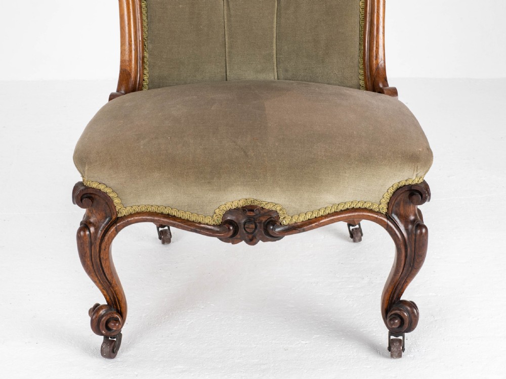 Victorian Rosewood Upholstered Nursing/Bedroom Chair C1860 View VI
