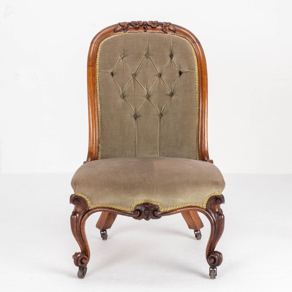 Victorian Rosewood Upholstered Nursing/Bedroom Chair C1860 View VIII