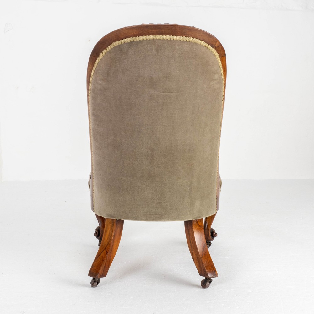 Victorian Rosewood Upholstered Nursing/Bedroom Chair C1860 View X