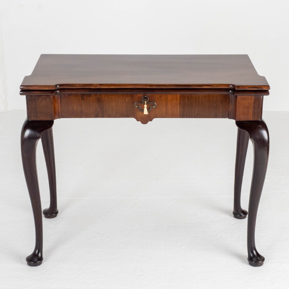 George II Cabriole Leg Pad Foot Mahogany Console / Foldover Games Table C1740 View III