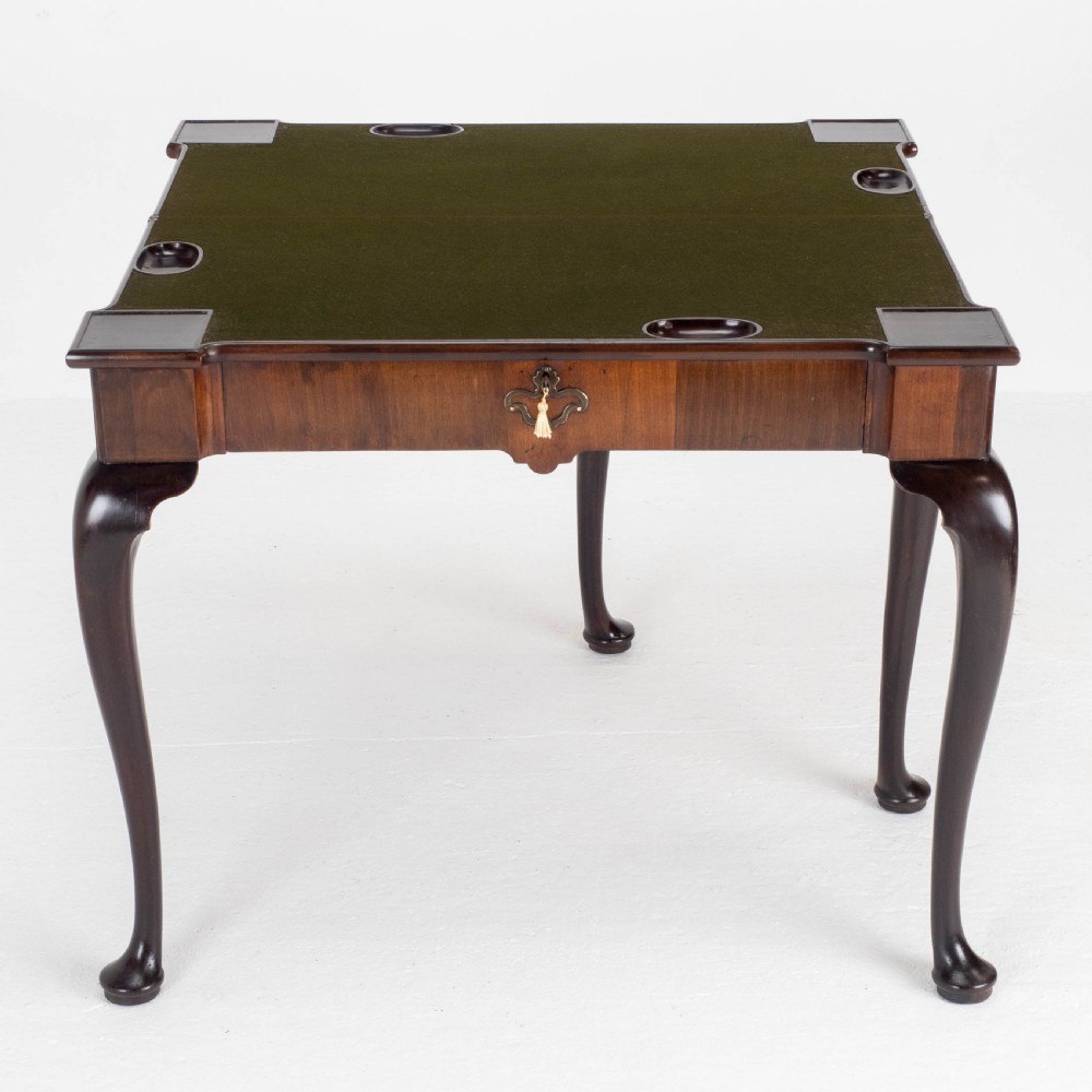 George II Cabriole Leg Pad Foot Mahogany Console / Foldover Games Table C1740 View IV