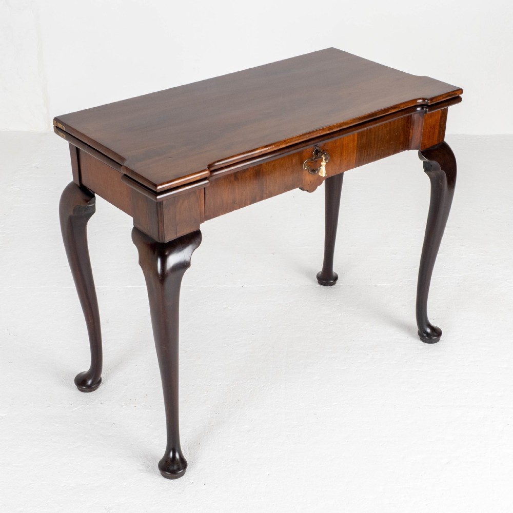 George II Cabriole Leg Pad Foot Mahogany Console / Foldover Games Table C1740 View VII