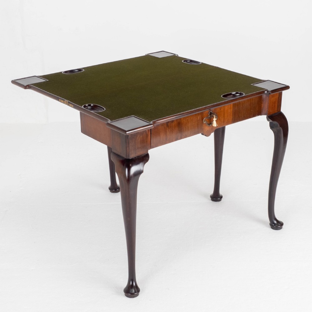 George II Cabriole Leg Pad Foot Mahogany Console / Foldover Games Table C1740 View IX