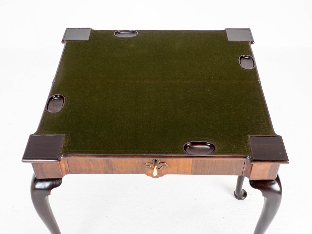 George II Cabriole Leg Pad Foot Mahogany Console / Foldover Games Table C1740 View XI