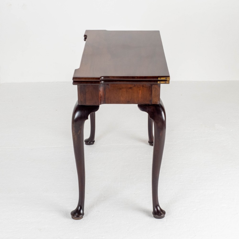 George II Cabriole Leg Pad Foot Mahogany Console / Foldover Games Table C1740 View XIII