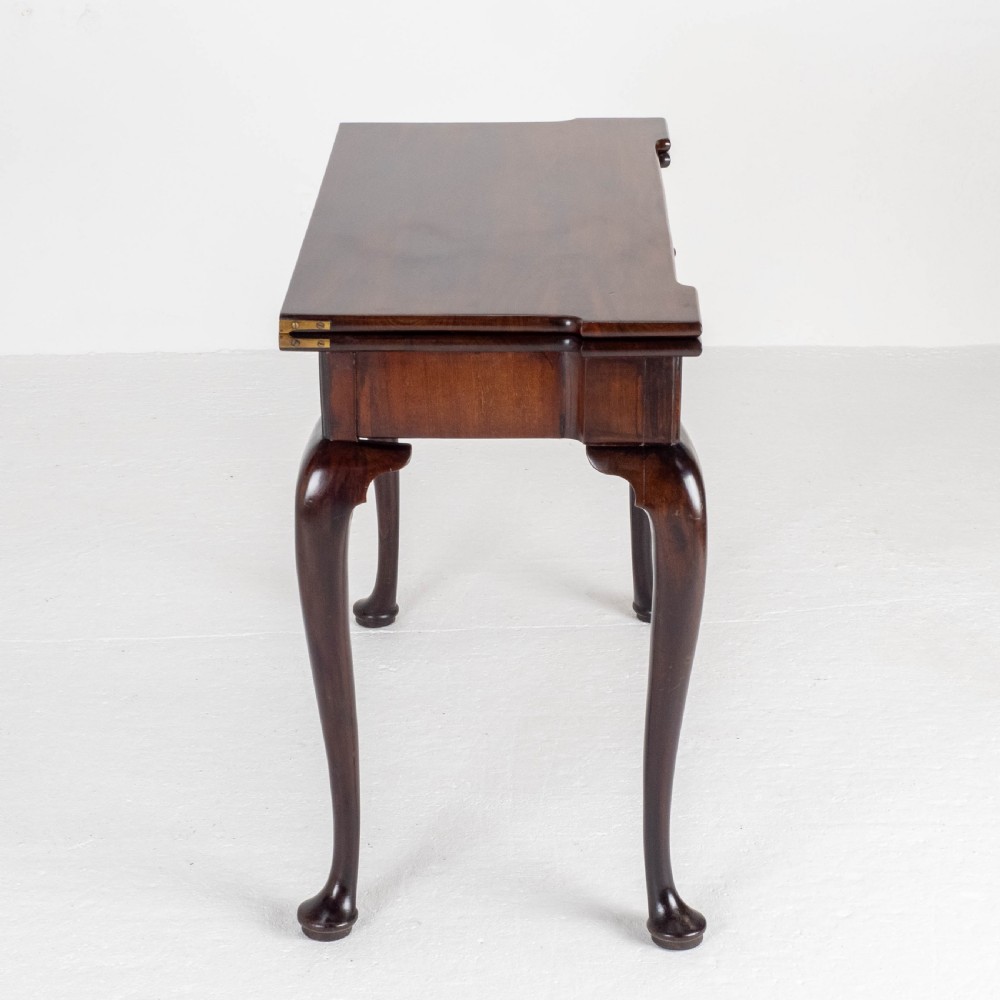George II Cabriole Leg Pad Foot Mahogany Console / Foldover Games Table C1740 View XIV