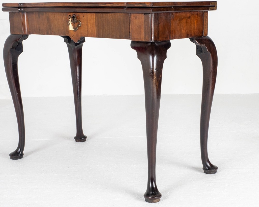 George II Cabriole Leg Pad Foot Mahogany Console / Foldover Games Table C1740 View XVI