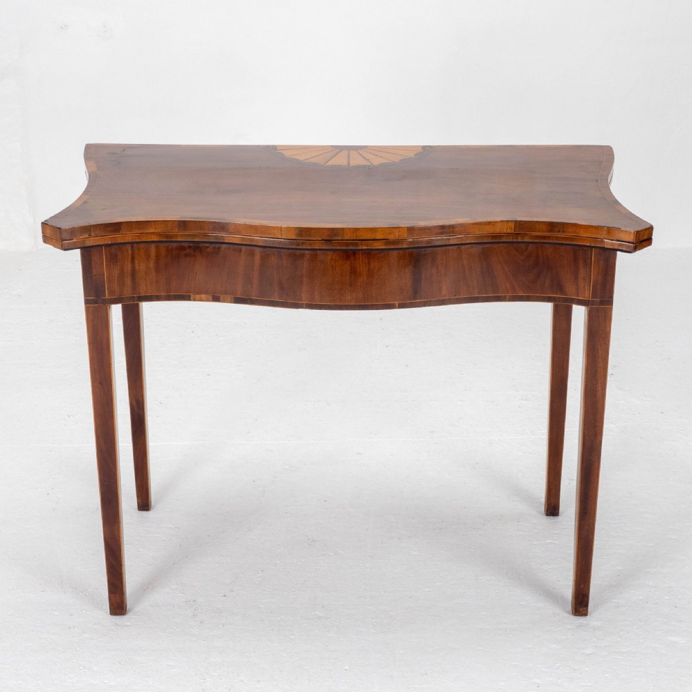 George III Mahogany Serpentine Fronted Console Games Table (Georgian)