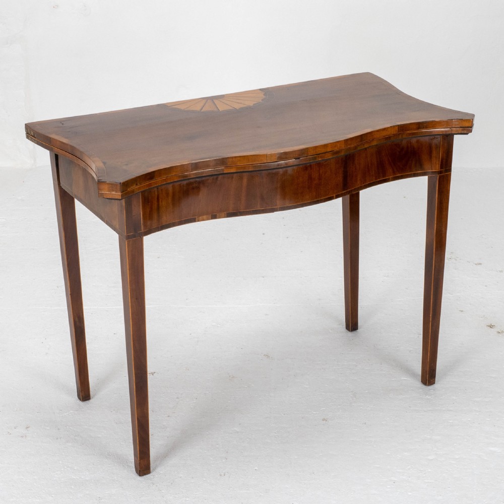 George III Mahogany Serpentine Fronted Console Games Table (Georgian) View II