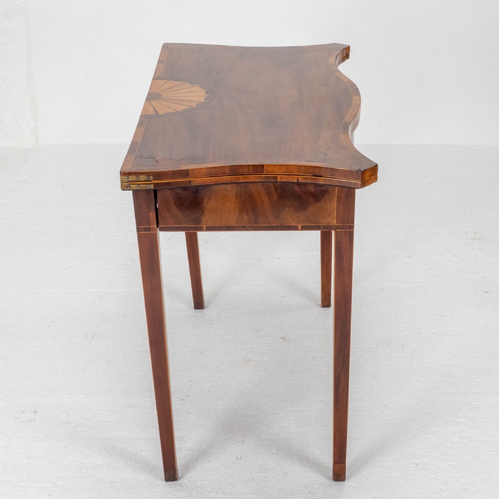 George III Mahogany Serpentine Fronted Console Games Table (Georgian) View III
