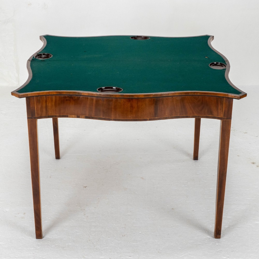 George III Mahogany Serpentine Fronted Console Games Table (Georgian) View VI