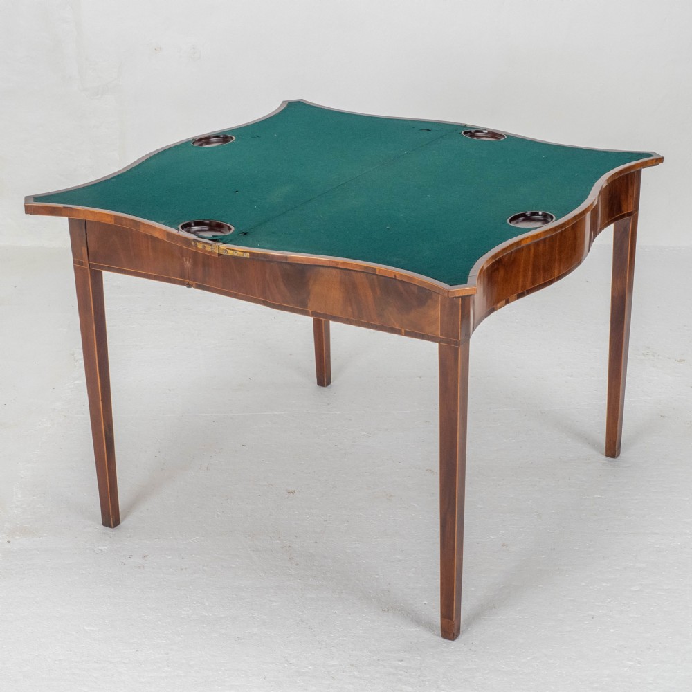 George III Mahogany Serpentine Fronted Console Games Table (Georgian) View VII