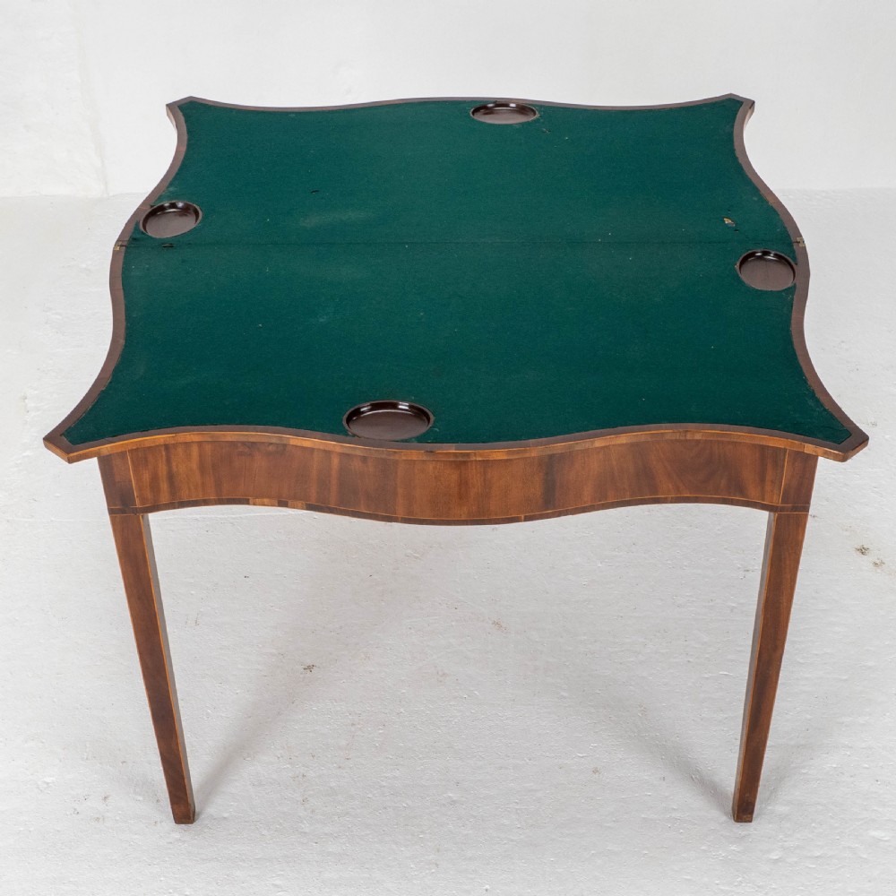 George III Mahogany Serpentine Fronted Console Games Table (Georgian) View X
