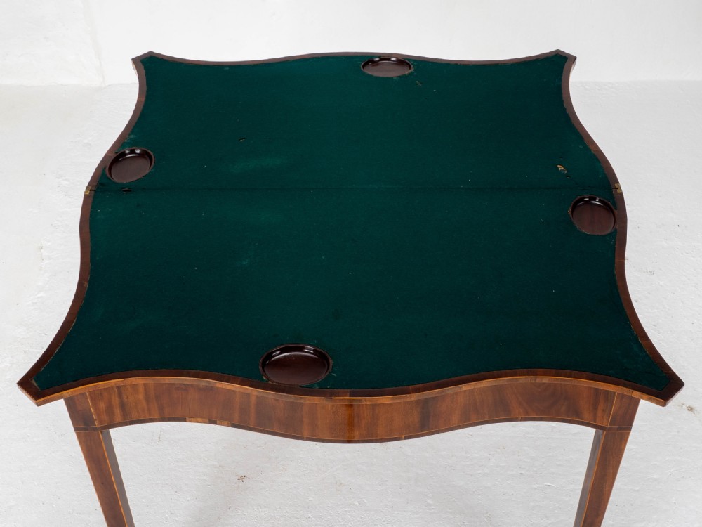 George III Mahogany Serpentine Fronted Console Games Table (Georgian) View XI