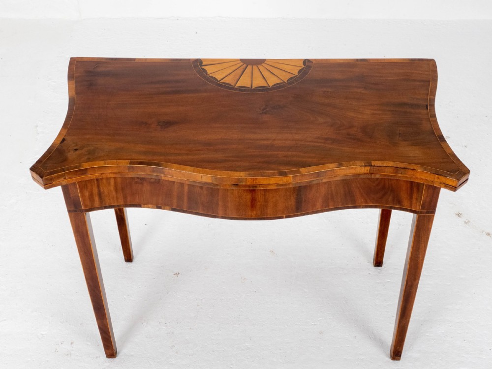 George III Mahogany Serpentine Fronted Console Games Table (Georgian) View XIII