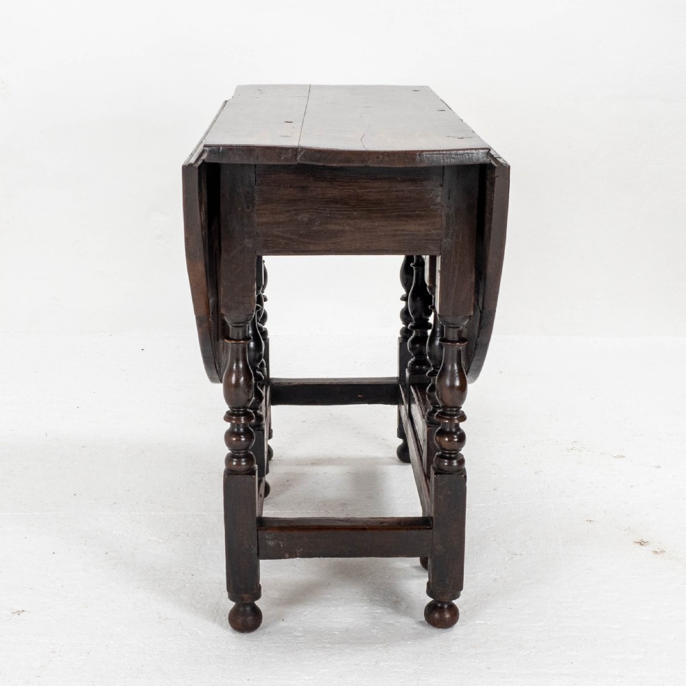 C1700 Dark Oak Small Gateleg Country Dining Table (Late C17th Early C18th) View XIII