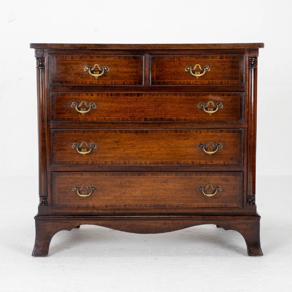 Georgian Style Mahogany Crossbanded Chest of Drawers (Edwardian, George III)
