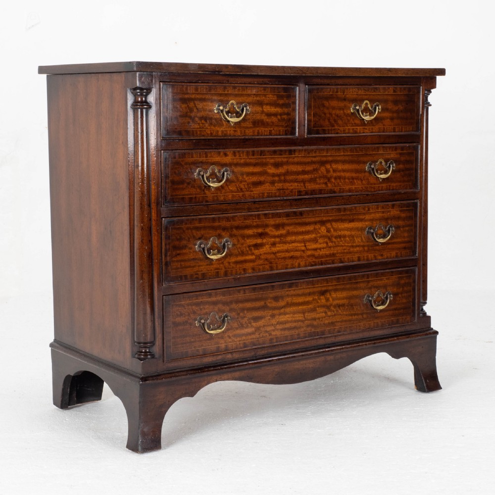 Georgian Style Mahogany Crossbanded Chest of Drawers (Edwardian, George III) View II